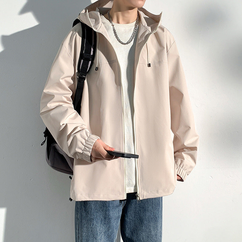 Men's Loose Hooded Windproof Streetwear Jacket
