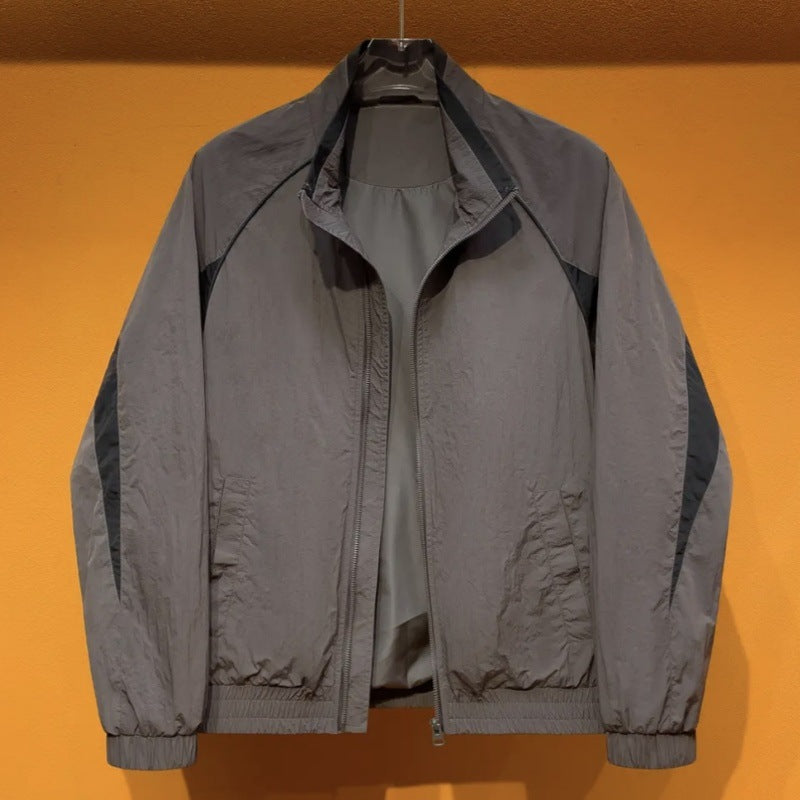 Men's Loose Stand-Collar Multi-Pocket Casual Jacket