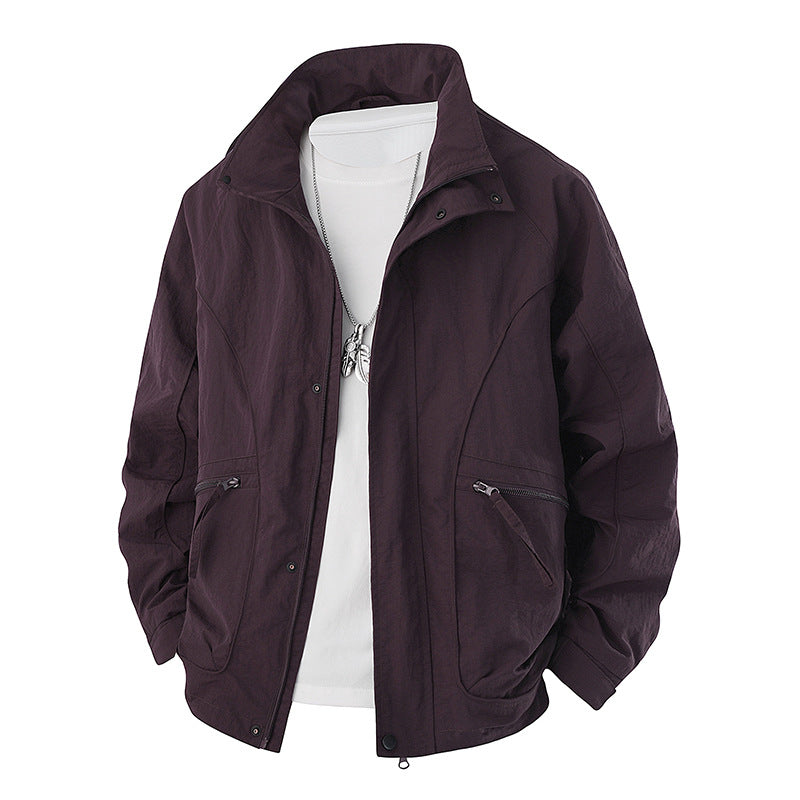Men's Fitted Stand-Collar 100% Nylon Jacket