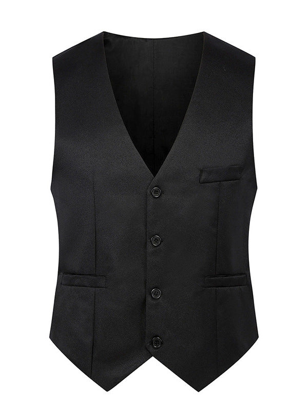 Men's Slim-Fit Single-Breasted Professional Business Suit Vest