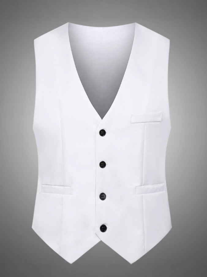 Men's Slim-Fit Single-Breasted Professional Business Suit Vest