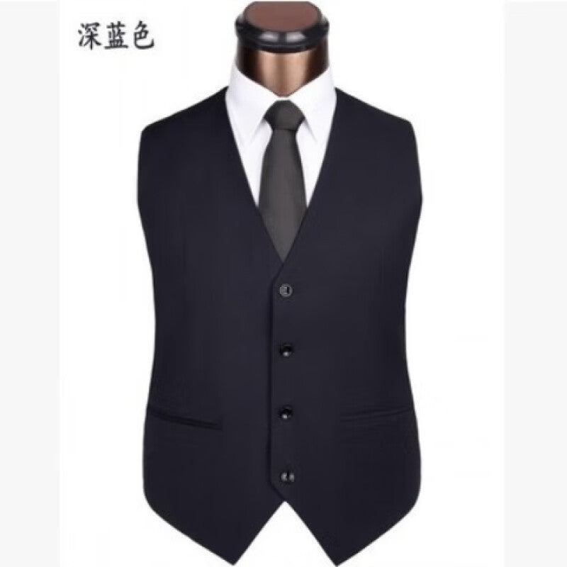 Qian Hong Men's Slim Collarless Non-Iron Business Casual Suit