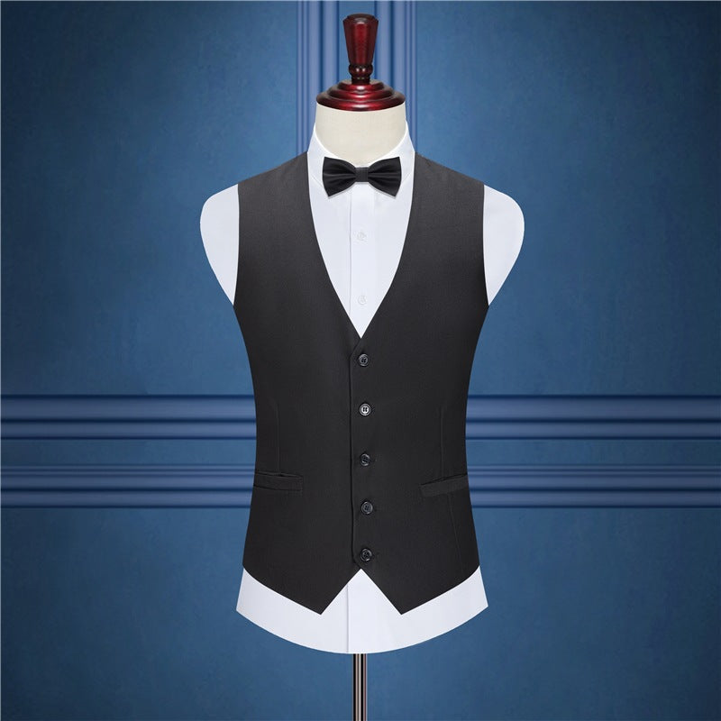 Men's Slim V-Neck Single-Breasted Vest