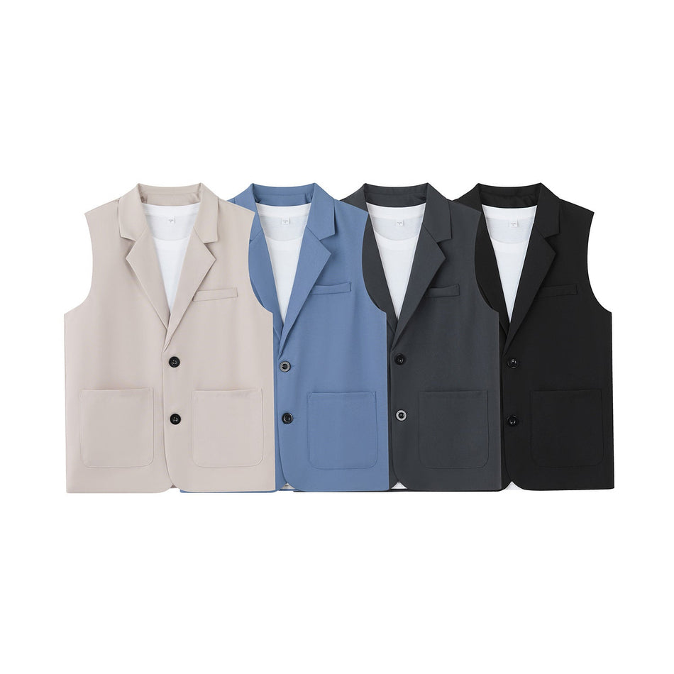 Men's Straight-Fit Suit-Collar Wrinkle-Resistant Casual Vest