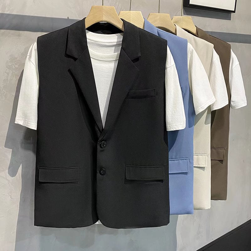 Men's Loose V-Neck Non-Iron English Style Suit Vest