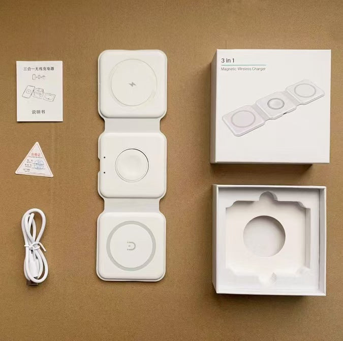 Folding 3-in-1 MagSafe Wireless Charger for Apple Phone and Watch