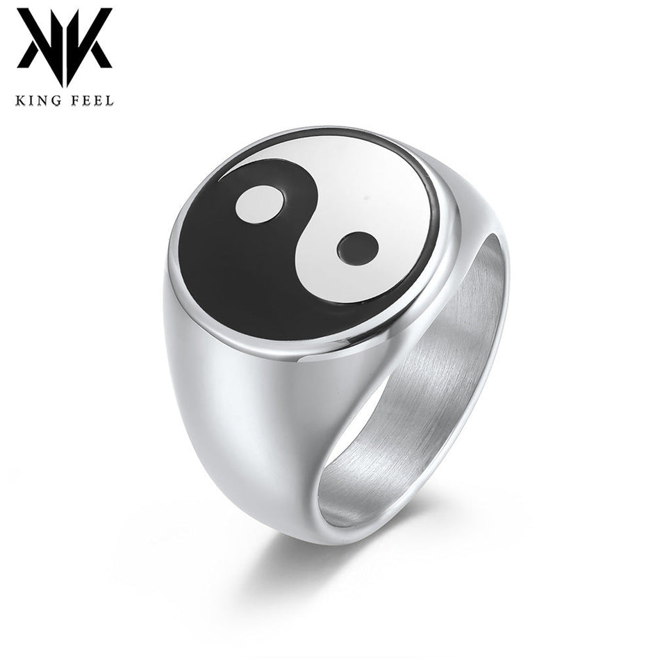 Men's Taiji Bagua Titanium Steel Stainless Steel Statement Ring