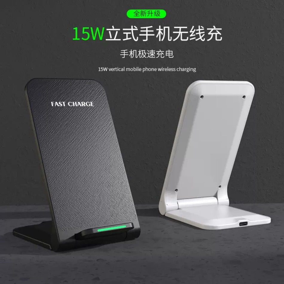 15W Foldable Vertical Wireless Charging Stand for Earphones
