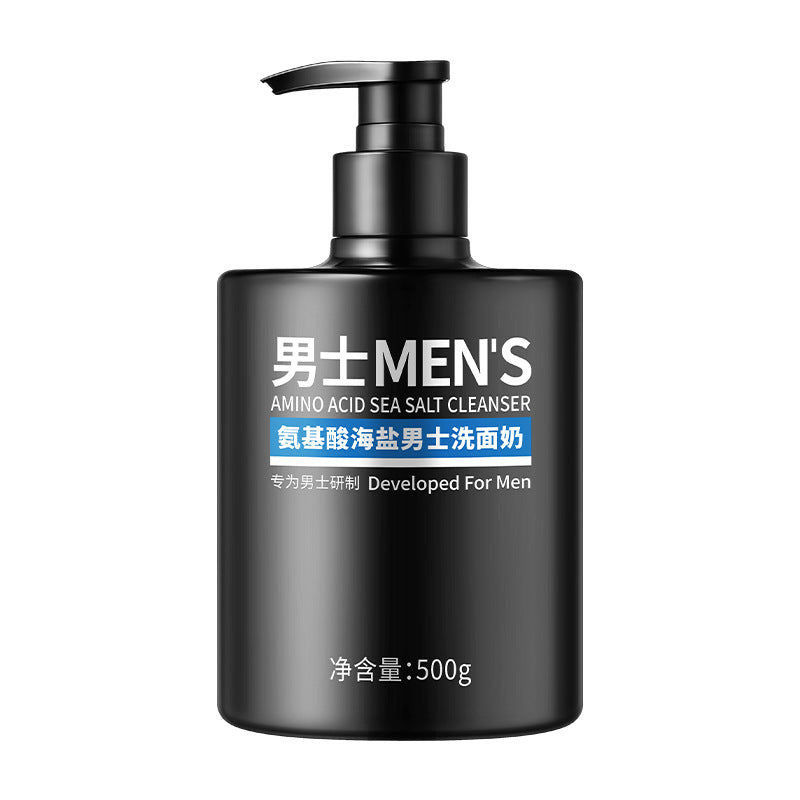 Men's Amino Acid Sea Salt Facial Cleanser, Moisturizing Cleanse