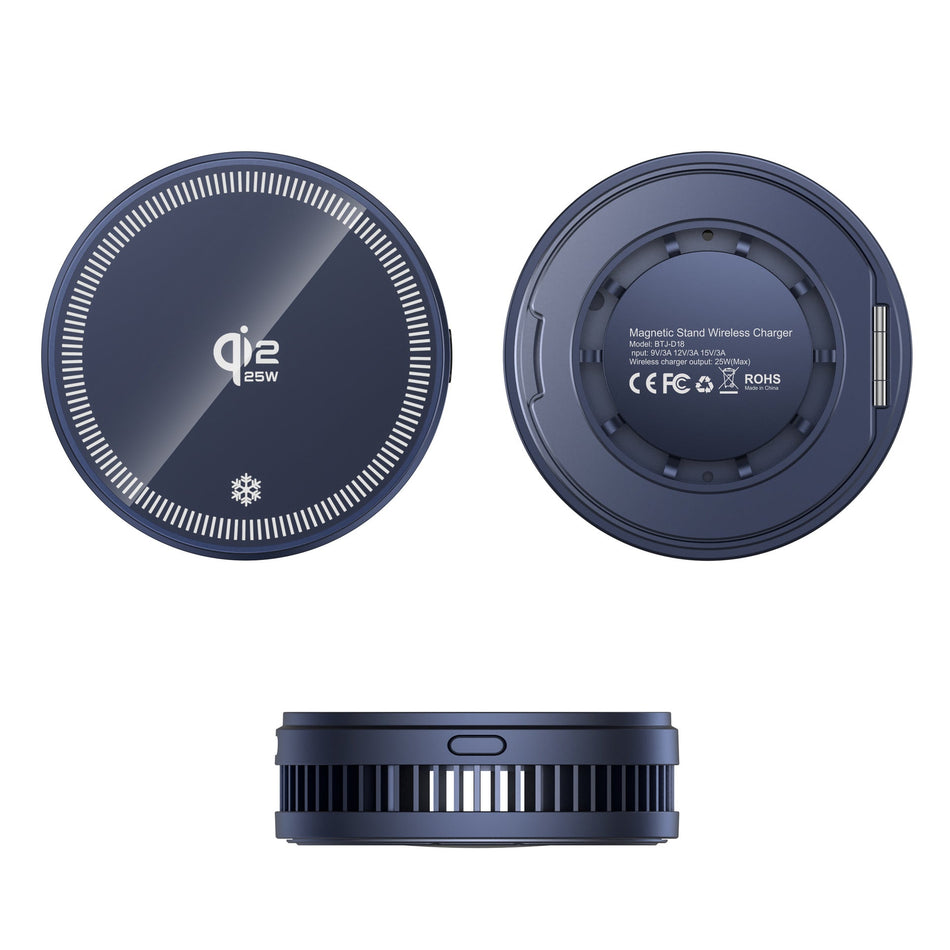 Qi2.2 25W Magnetic Cooling Wireless Charger with RGB Lighting
