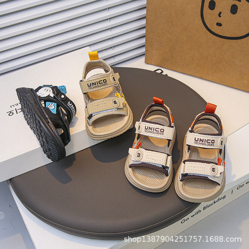Boys' Soft Sole Beach Sandals, Open Toe Sports Shoes for Summer
