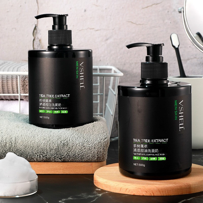 Men's Tea Tree Amino Acid Facial Cleanser, Deep Cleansing Oil