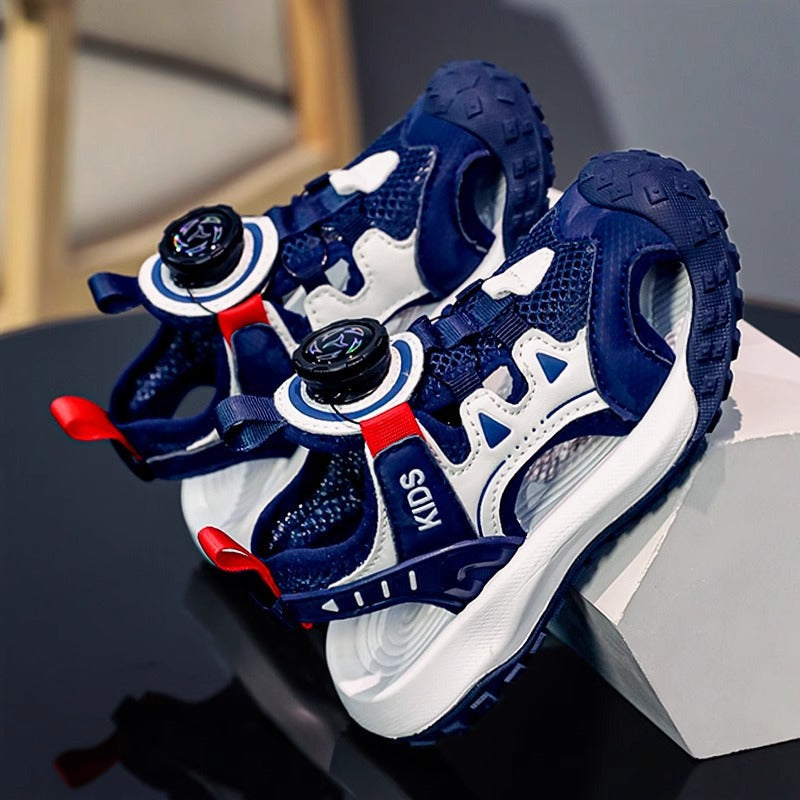Boys' Sports Sandals, PU Beach Shoes with Rubber Sole