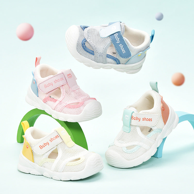 Toddler Cartoon Sandals, Breathable Mesh Shoes with Velcro
