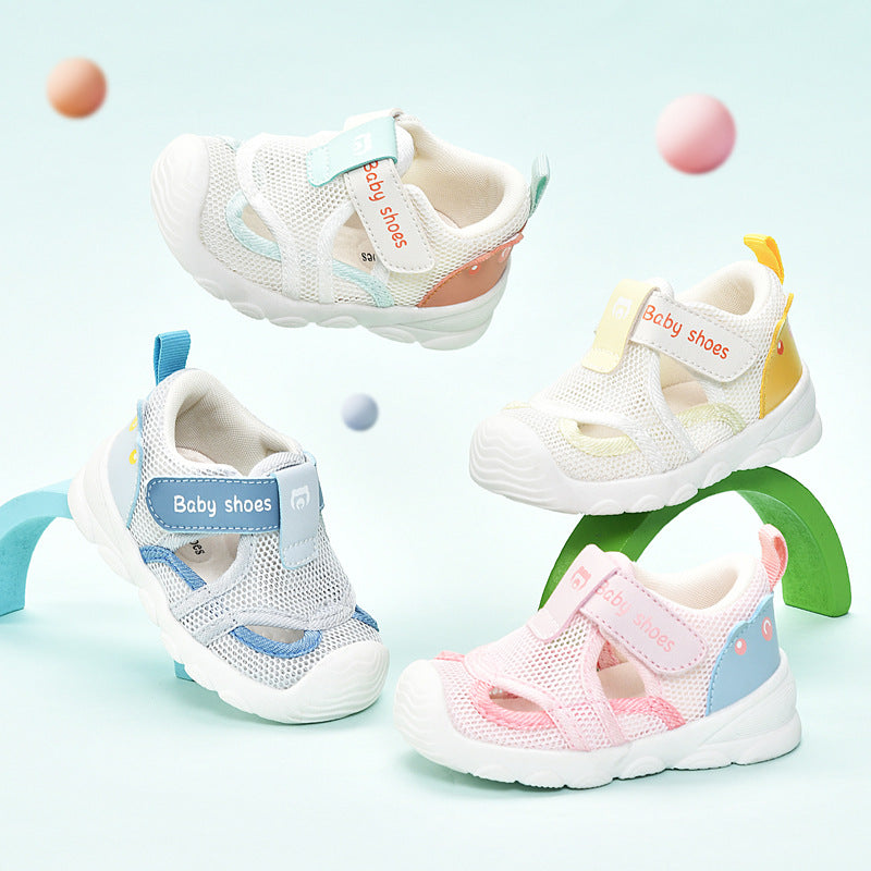 Toddler Cartoon Sandals, Breathable Mesh Shoes with Velcro