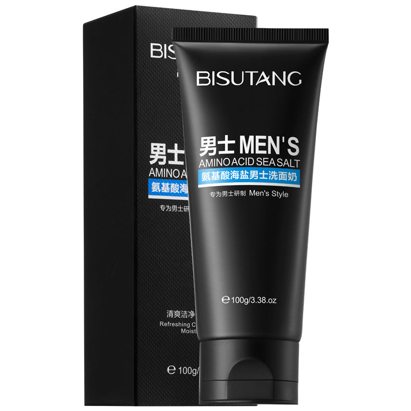 Men's Amino Acid Sea Salt Facial Cleanser, Deep Cleansing Pore