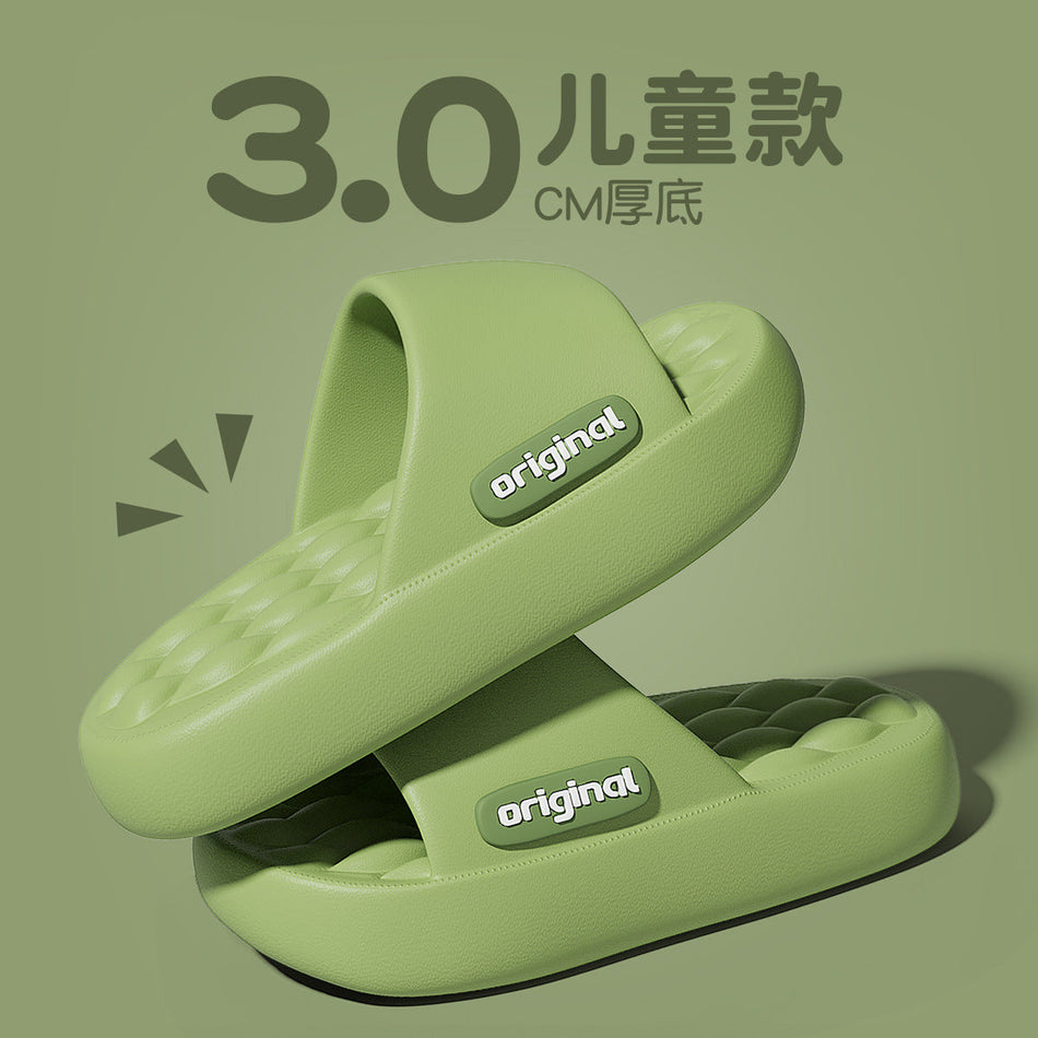 Kids' Letter Print Slippers, Breathable Anti-Slip Summer Slides