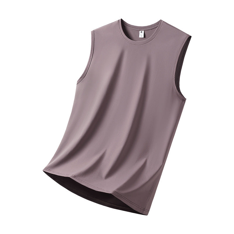 Men's Ice Silk Short Sleeve Quick-Dry Sports Fitness Vest