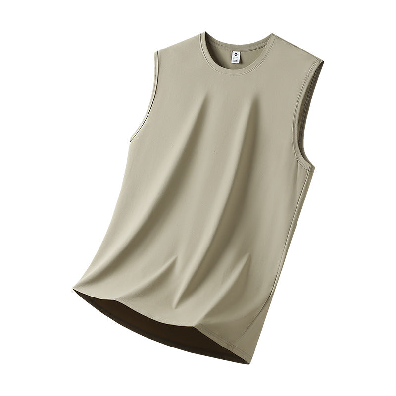 Men's Ice Silk Short Sleeve Quick-Dry Sports Fitness Vest
