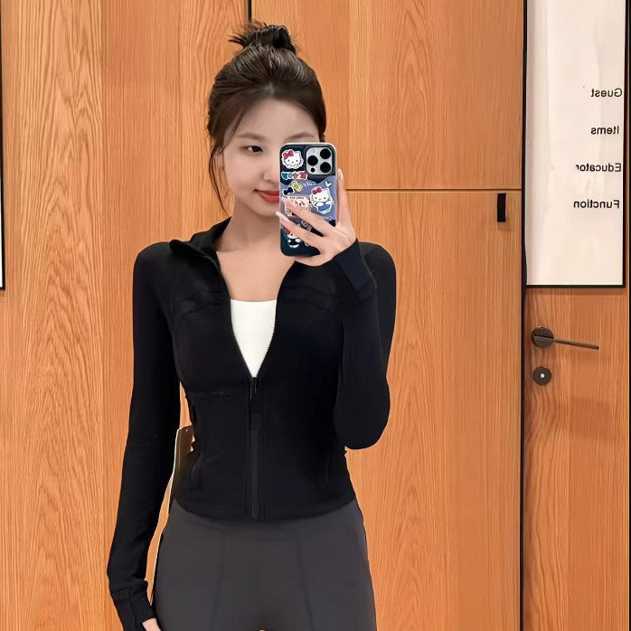 Women's Stand Collar Slim Fit Short Sports Jacket