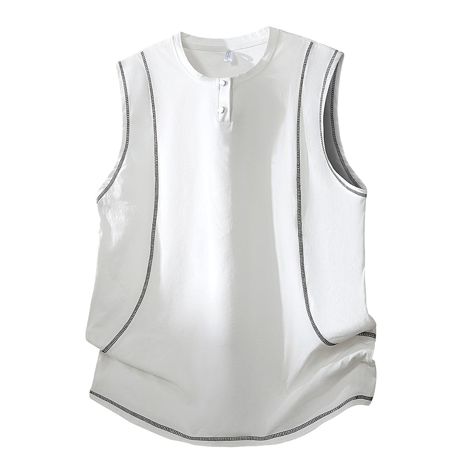 Men's Ice Silk Short-Sleeve Sports Casual Running Vest