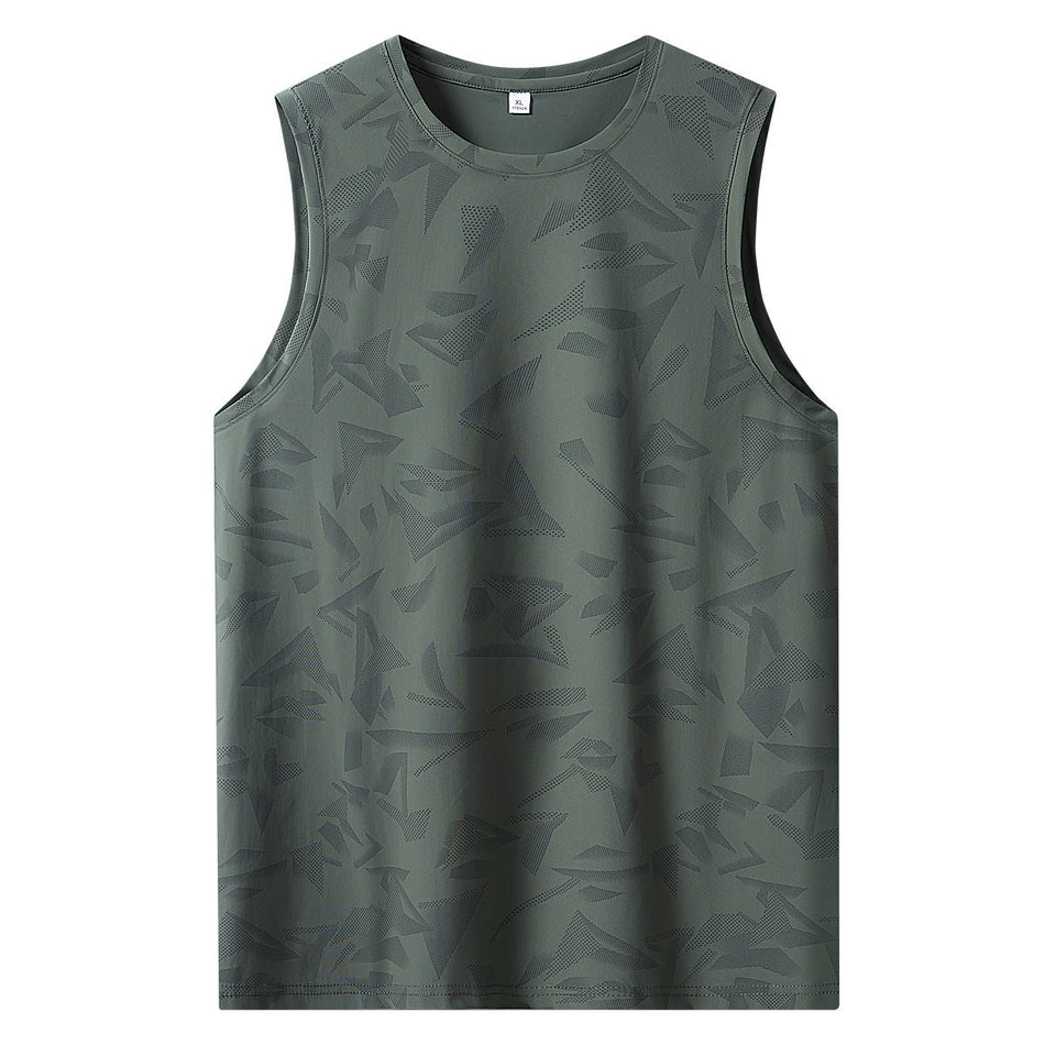 Men's Ice Silk Quick-Dry Camouflage Sports Sleeveless T-Shirt