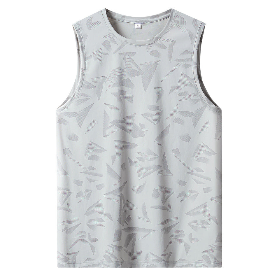 Men's Ice Silk Quick-Dry Camouflage Sports Sleeveless T-Shirt