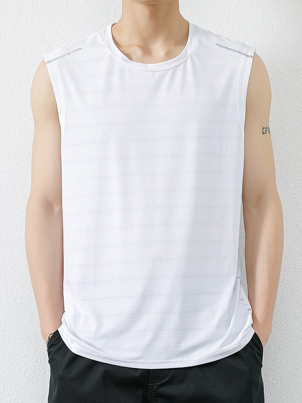 Men's Ice Silk Short-Sleeve Sports Fitness Casual Vest
