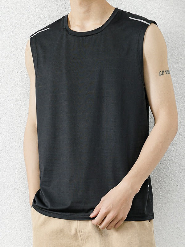 Men's Ice Silk Short-Sleeve Sports Fitness Casual Vest