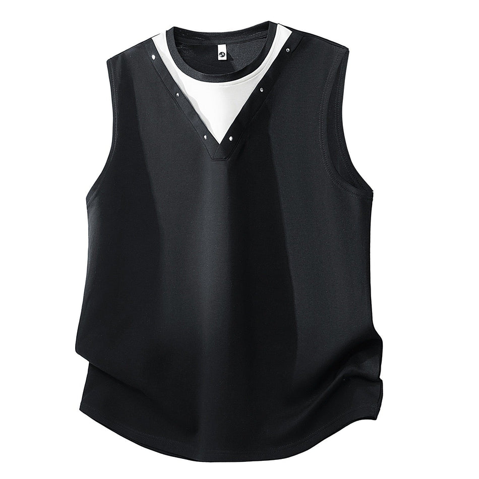 Men's Studded Breathable Slim Fit Sleeveless Vest