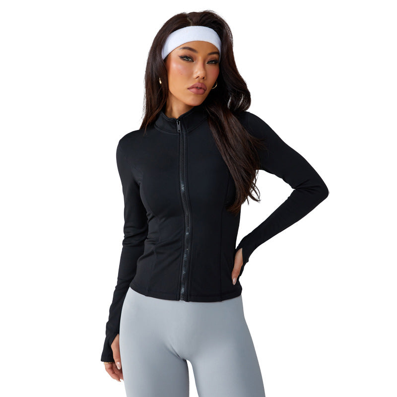Women's Stand Collar Quick Drying Yoga Running Jacket