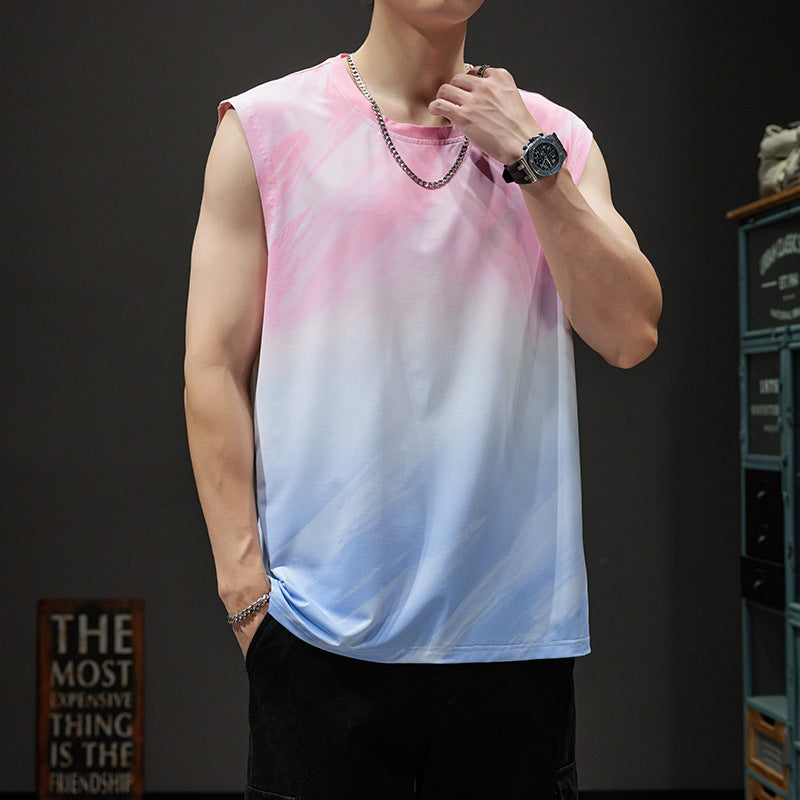 Men's Ice Silk Quick-Dry Elastic Sleeveless Sports Vest