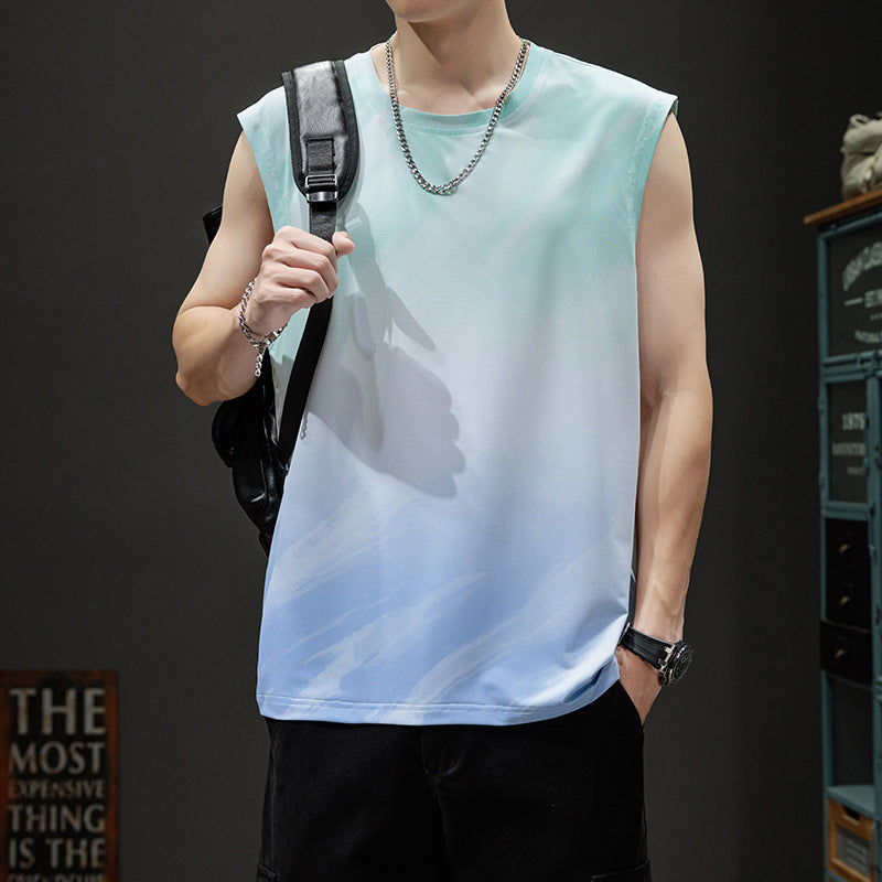 Men's Ice Silk Quick-Dry Elastic Sleeveless Sports Vest