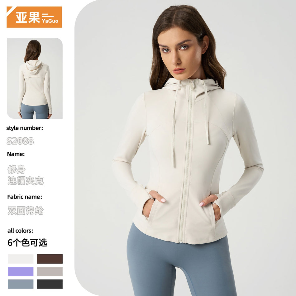 Women's Slim Fit Hooded Running Fitness Yoga Jacket