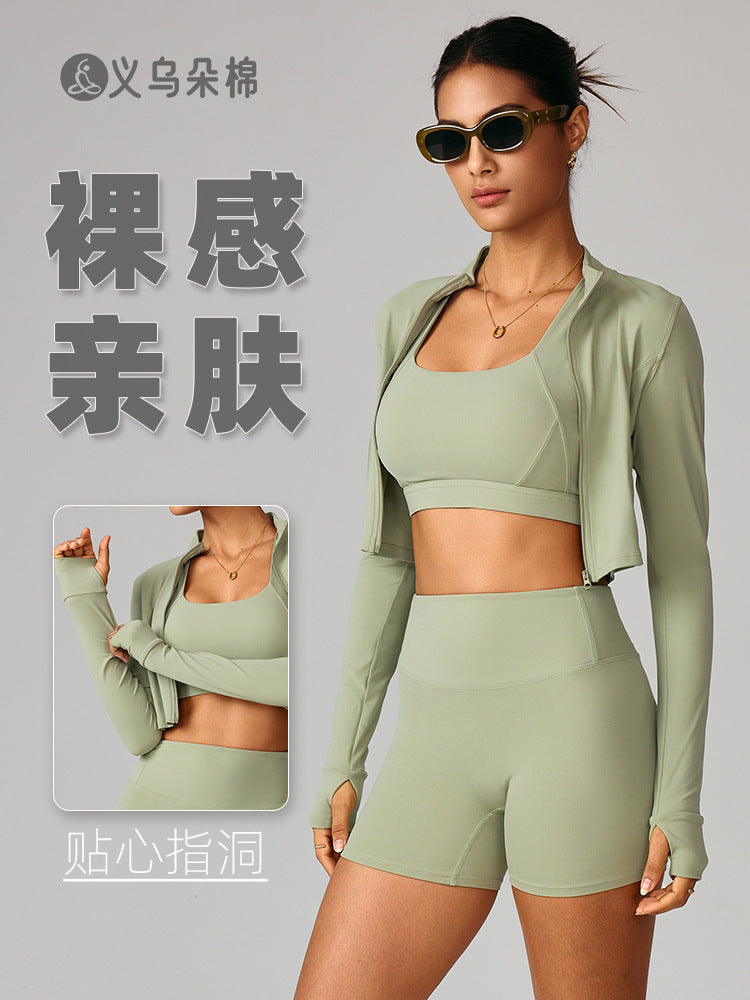 Women's Quick-Dry Slim Fit Running Yoga Jacket Long Sleeve
