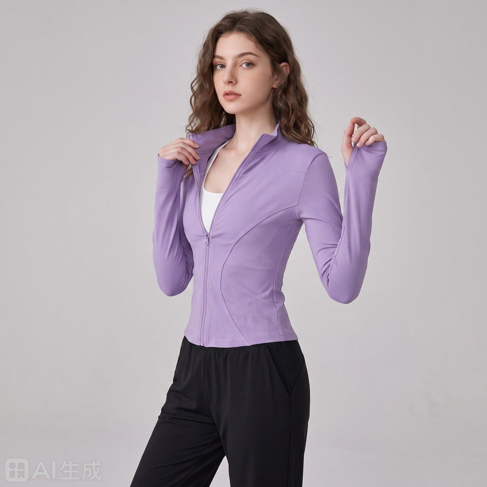Women's Nylon Quick-Dry Stand Collar Running Yoga Jacket
