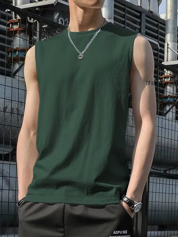 Men's American Style Round Neck Sleeveless Sports Casual Vest