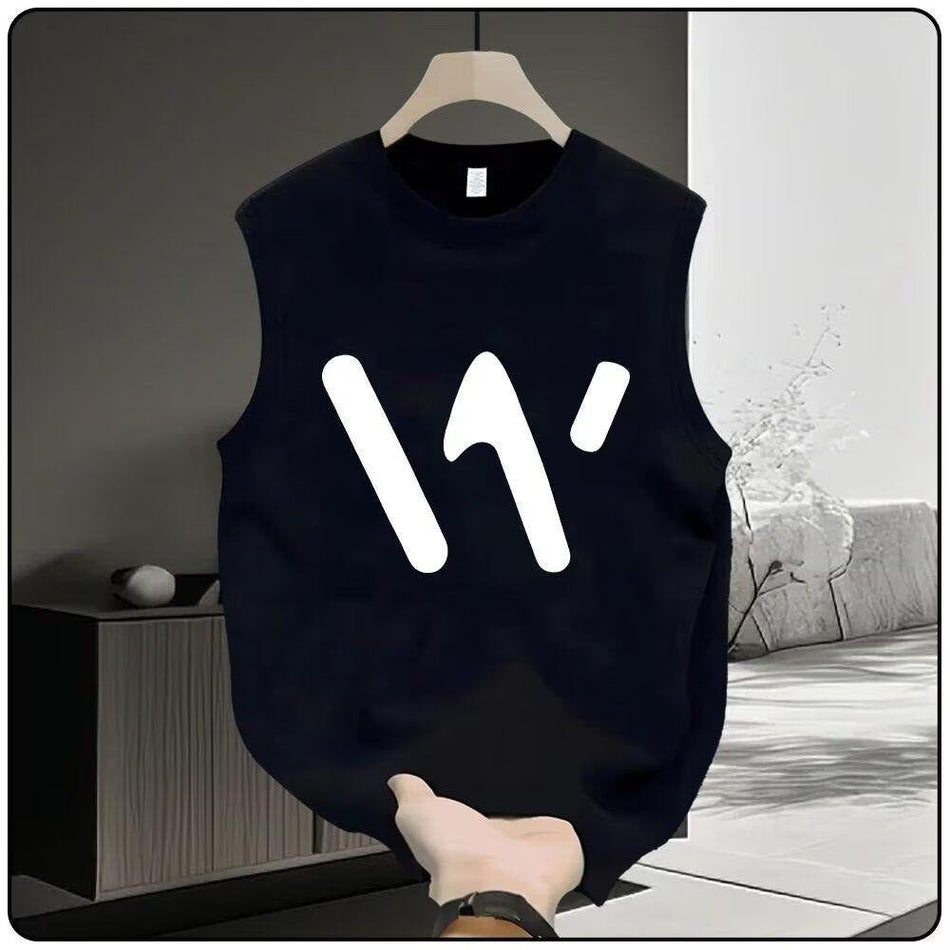 Men's Cotton Printed Loose Sleeveless Casual Sports Vest
