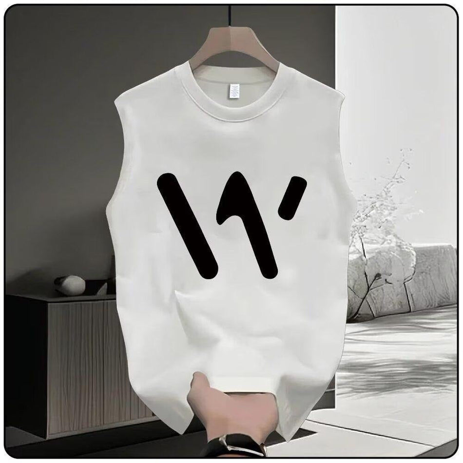 Men's Cotton Printed Loose Sleeveless Casual Sports Vest