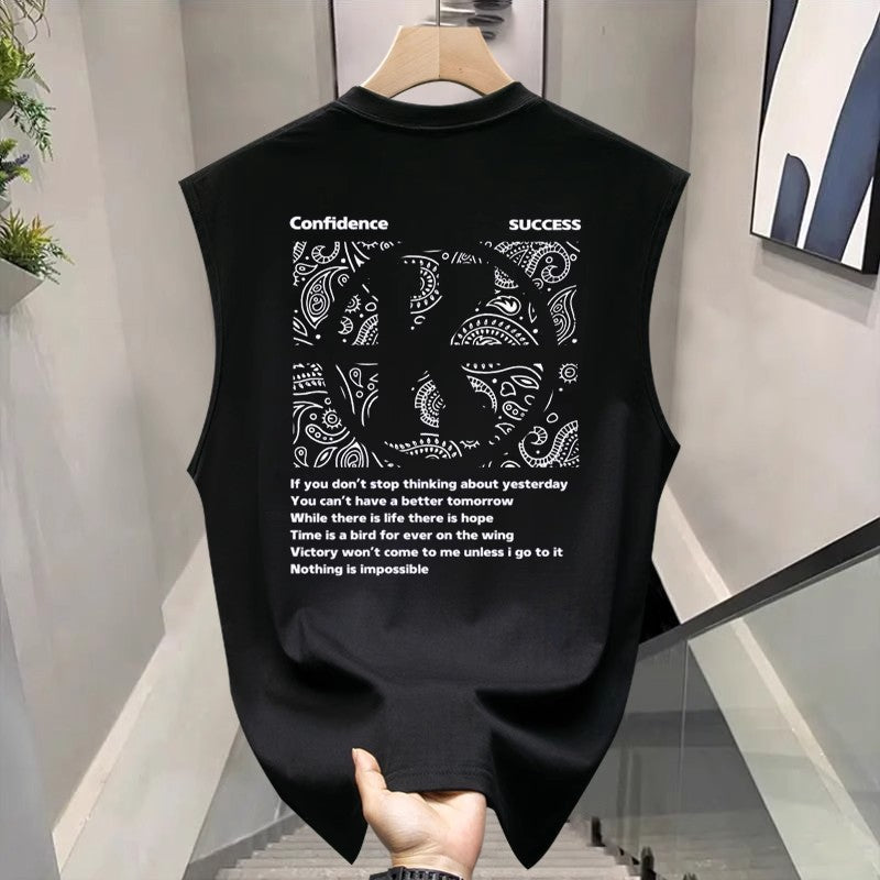 Men's Pure Cotton Loose Sleeveless American Street Vest