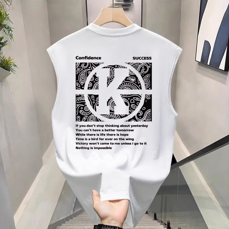 Men's Pure Cotton Loose Sleeveless American Street Vest