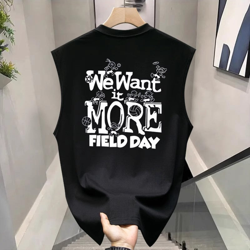 Men's Pure Cotton Loose American Street Sleeveless Vest