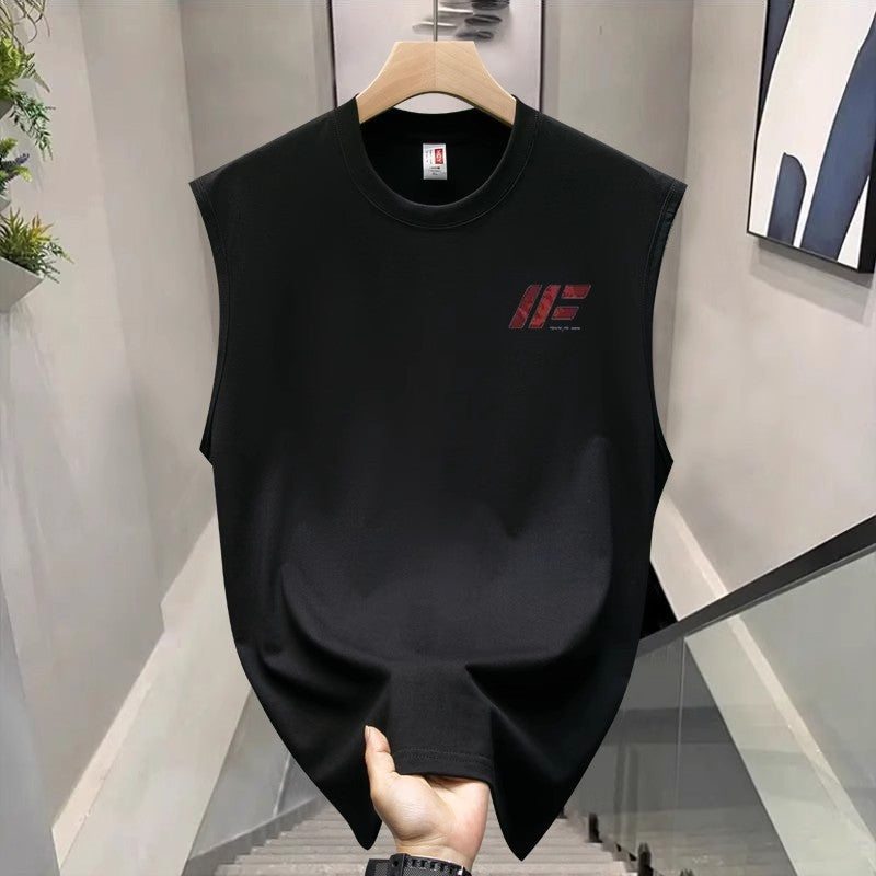 Men's Cotton Printed Loose Sleeveless Casual Sports Vest