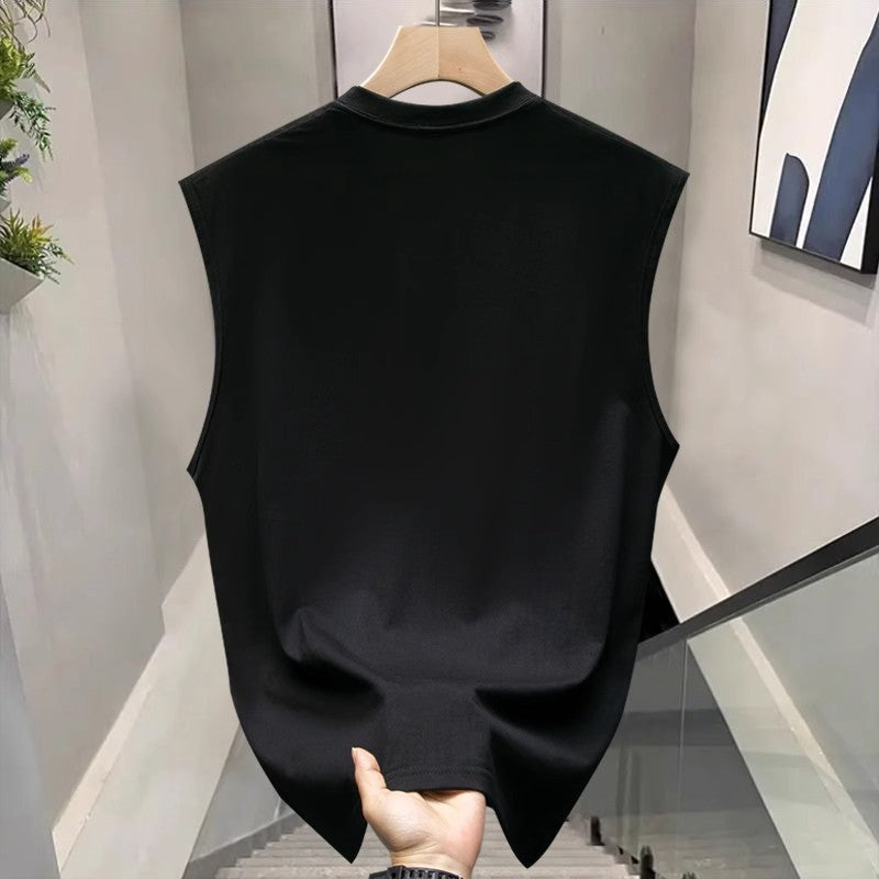 Men's Cotton Printed Loose Sleeveless Casual Sports Vest