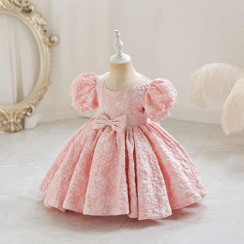 Girls' High-End Princess Dress, Printed Cotton Flower Dress