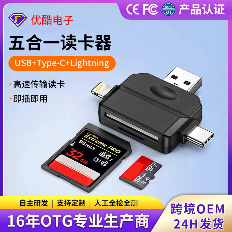 3-in-1 Apple SD TF High-Speed Mobile Card Reader