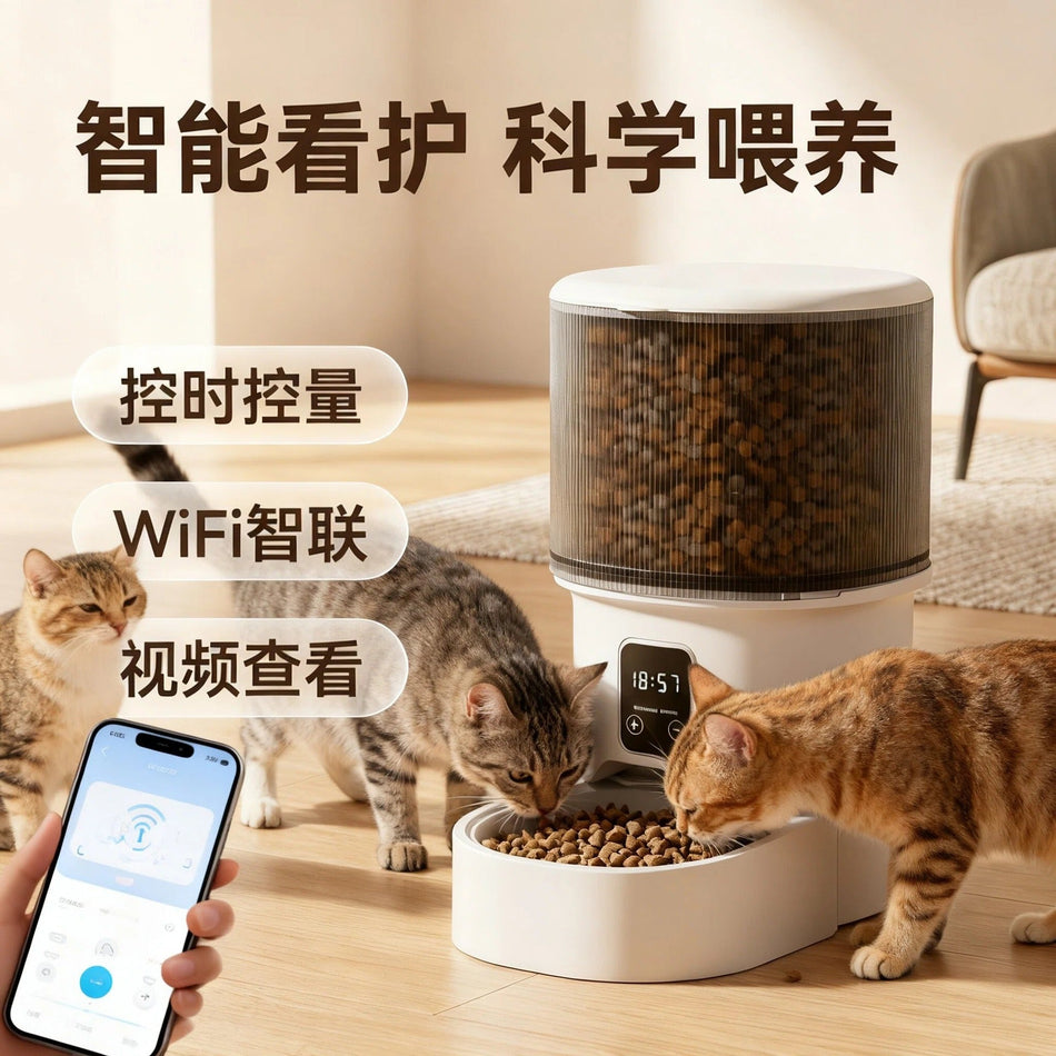 Smart Pet Feeder, WiFi App-Controlled Timed Feeding Machine