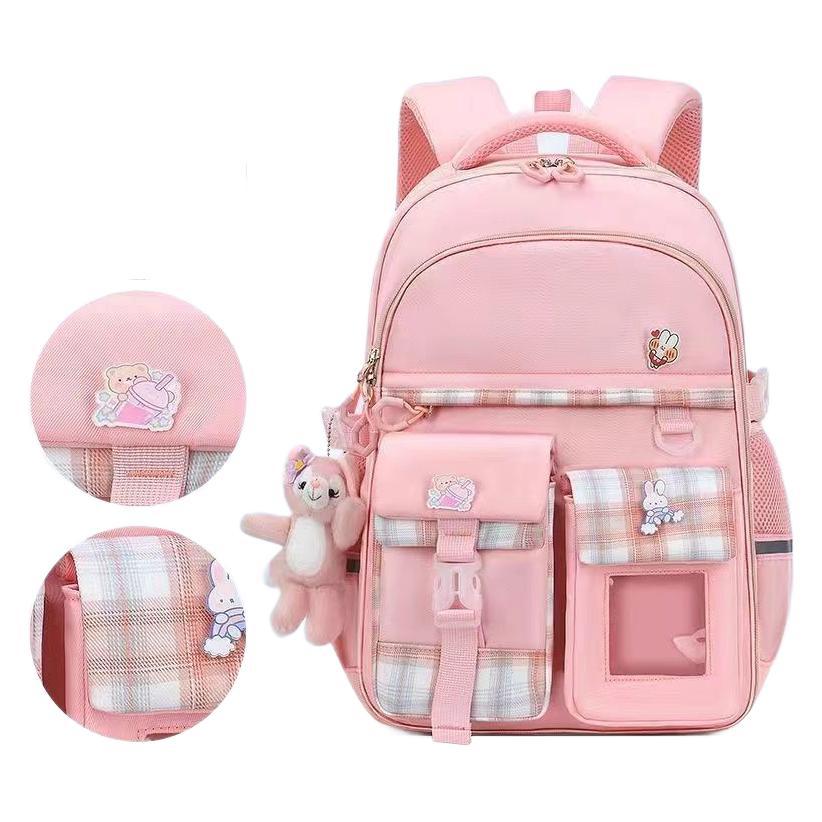 Girls Plaid School Backpack Lightweight Waterproof Grades 1-6