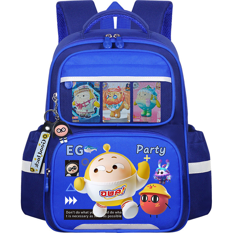 Egg Party Cartoon School Backpack for Kindergarten and Grade 1-2