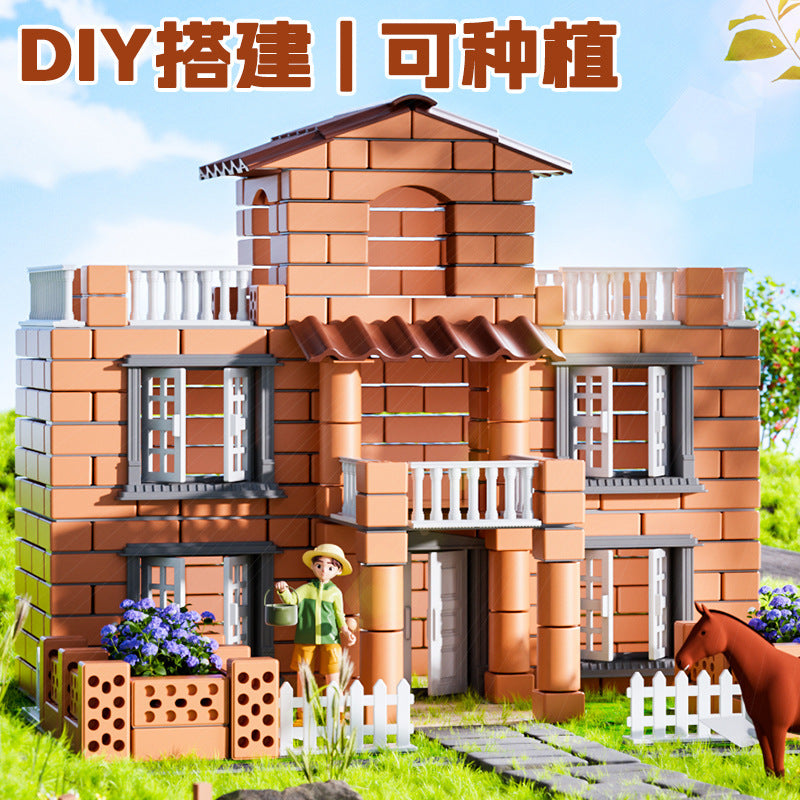Mini Villa Building House Model for Kids DIY Brick Construction